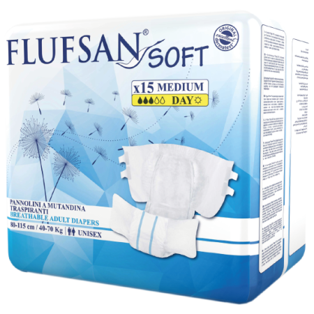 Flufsan Soft Adult Diaper M. 15 pcs