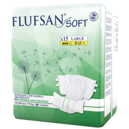 Flufsan Soft Adult Diaper L.  15 pcs